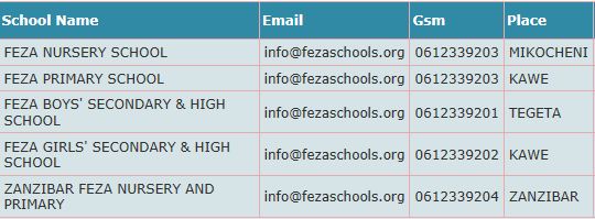 School contacts