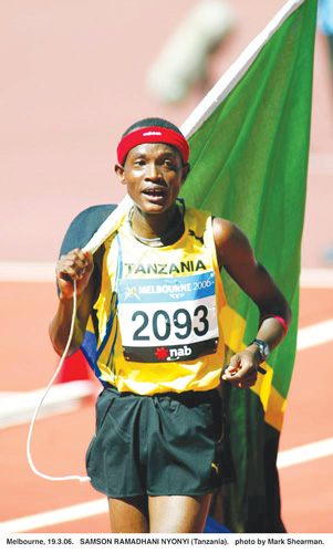 Samson Ramadhani Nyonyi akiwakilisha Tanzania Melbourne 2006